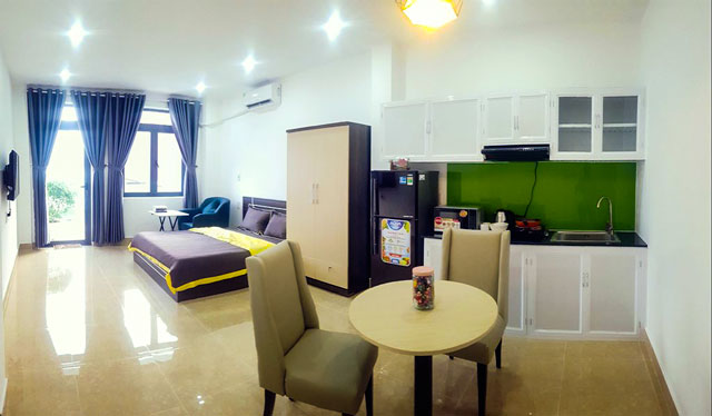 Cheap studio serviced apartment for rent is located in Thao Dien ward, district 2