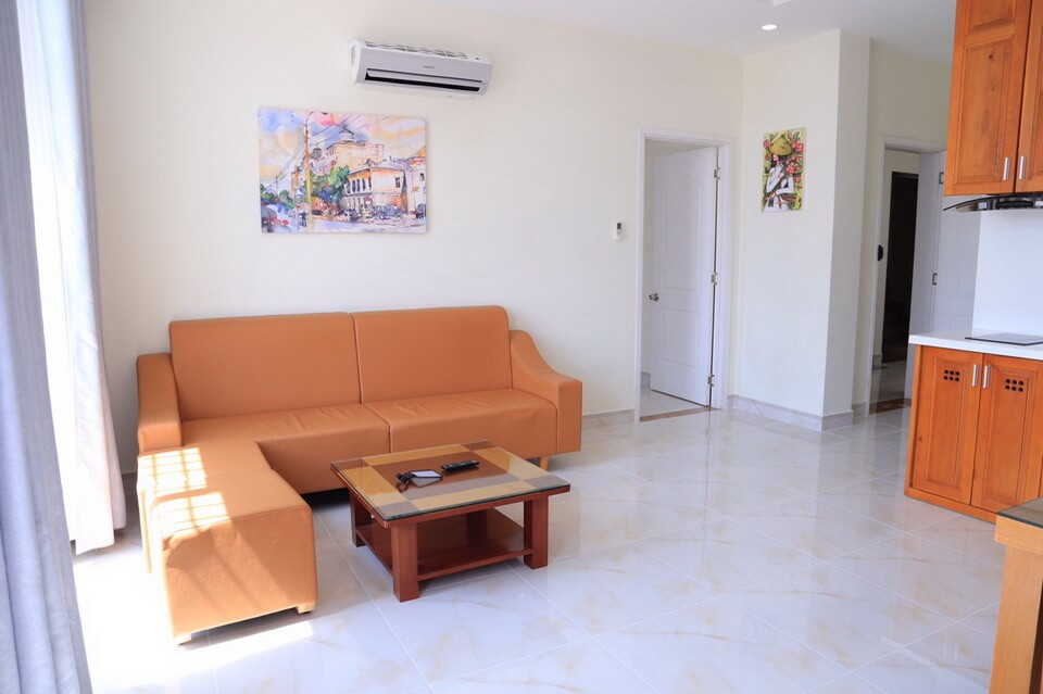 Simple style 2 bedrooms serviced apartment for rent near Xuan Thuy