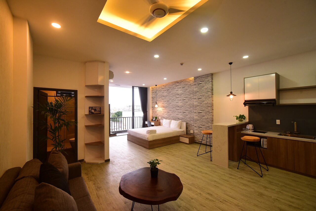 Studio river view serviced apartment for rent in the center of Thao Dien